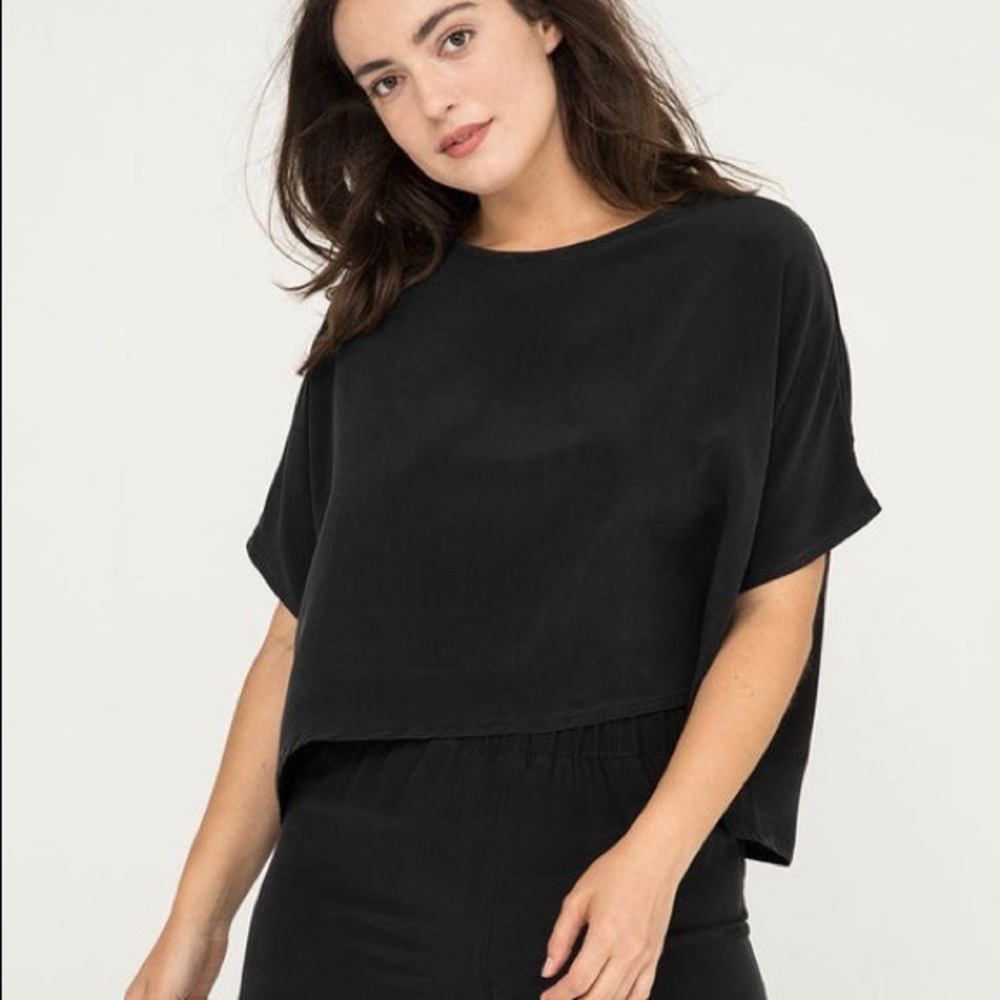 ISO Elizabeth Suzann Linn Tee in Black Silk Crepe